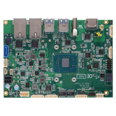 Axiomtek CAPA315 Embedded SBC with Intel Pentium N4200 or Celeron N3350, eDP, 2 HDMI, 2 GbE LAN, and Audio